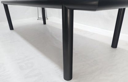 EstablishedLines Rosewood Top Black Lacquer Base Massive Cylinder Shape Legs Dining Table MINT!