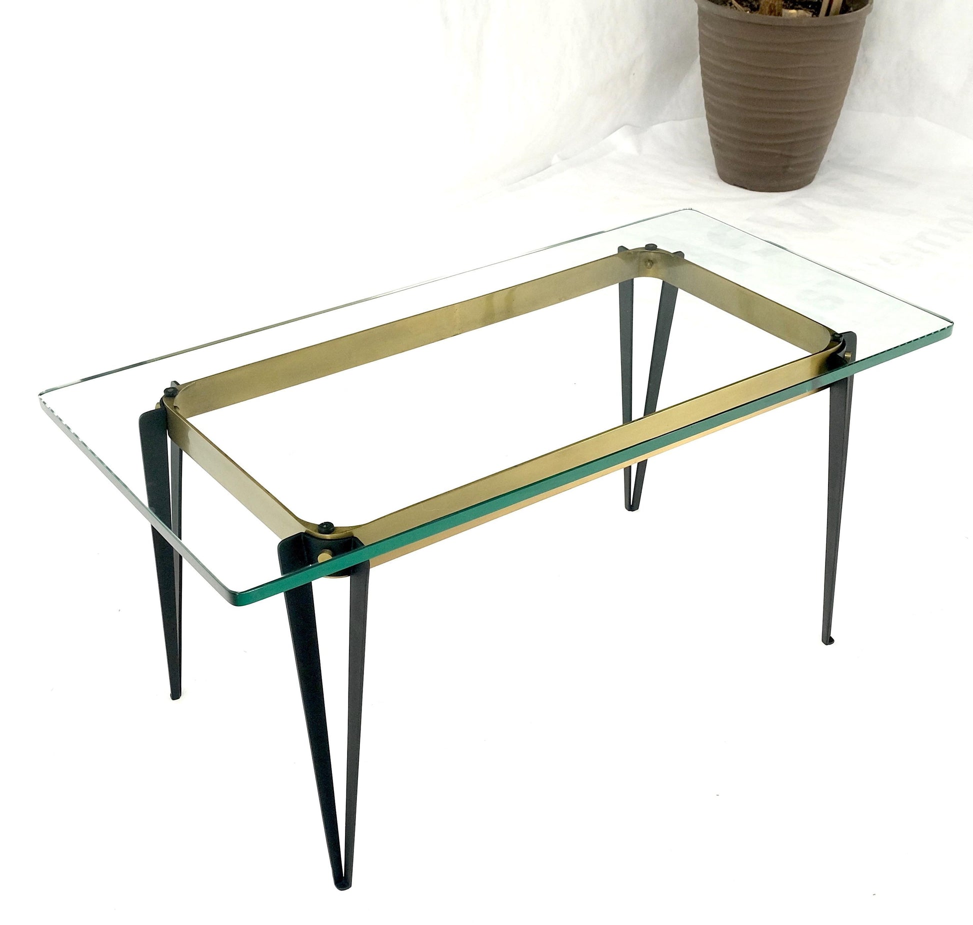 EstablishedLines Petit Fontana Arte Mid-Century Modern Brass & Glass Rectangle Coffee Table Mint!