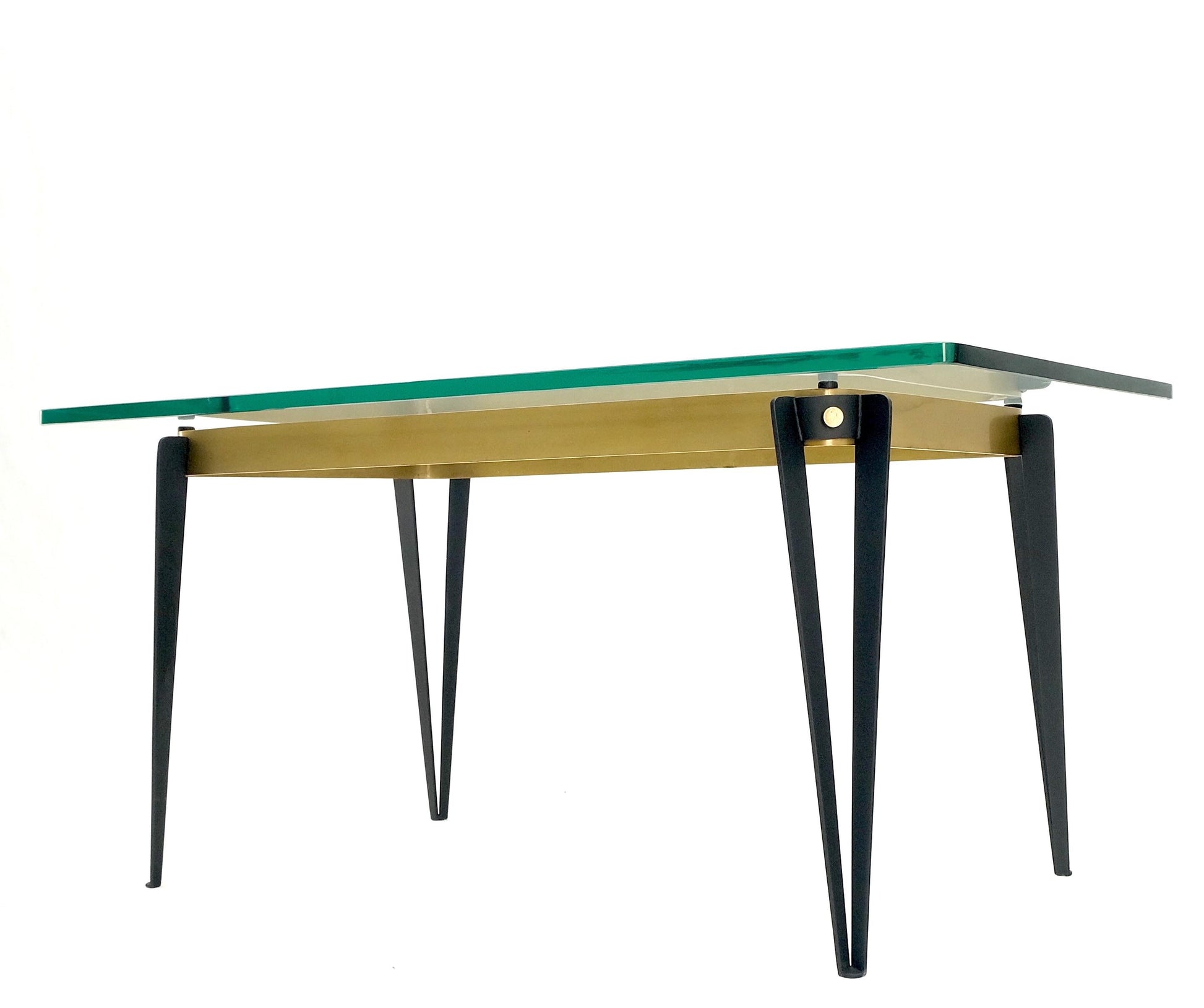 EstablishedLines Petit Fontana Arte Mid-Century Modern Brass & Glass Rectangle Coffee Table Mint!