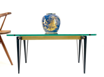 EstablishedLines Petit Fontana Arte Mid-Century Modern Brass & Glass Rectangle Coffee Table Mint!