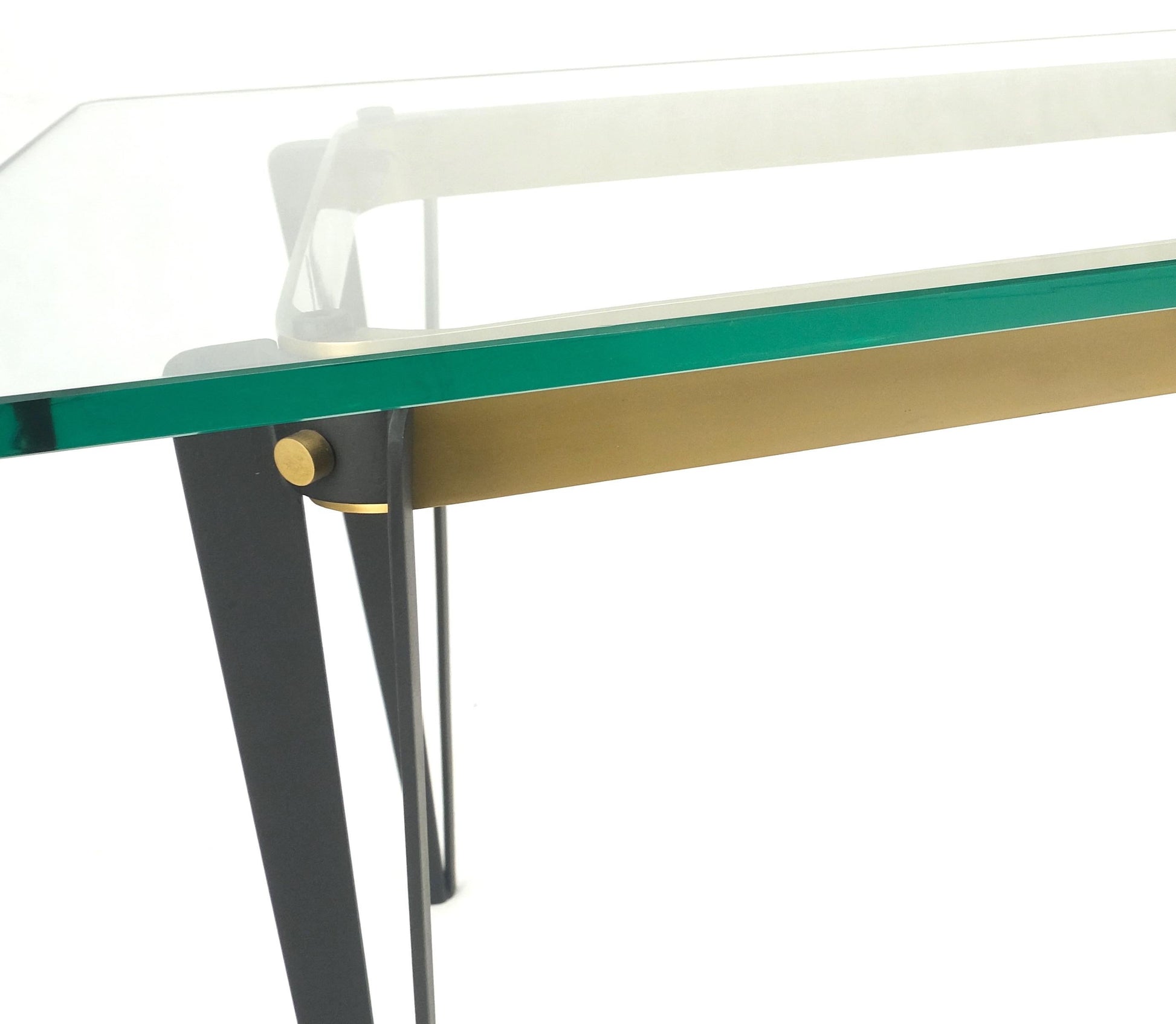 EstablishedLines Petit Fontana Arte Mid-Century Modern Brass & Glass Rectangle Coffee Table Mint!