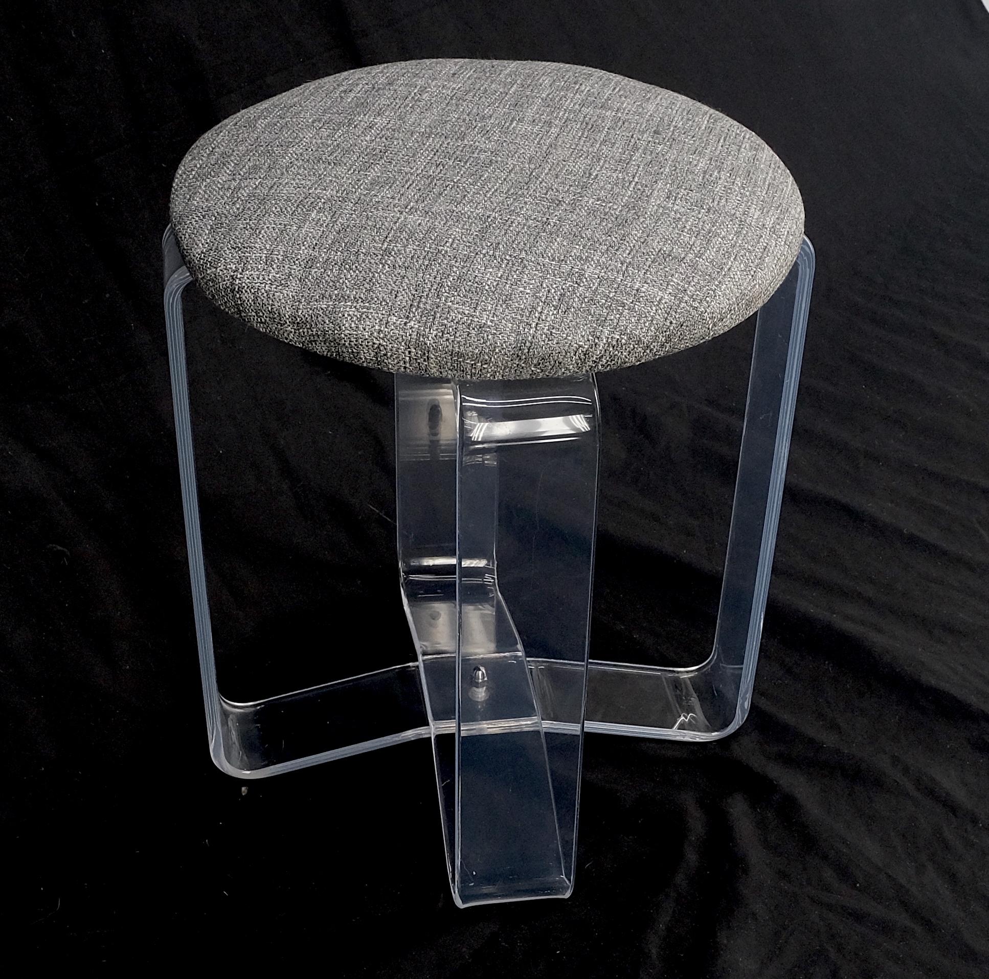 EstablishedLines Bent Lucite Basket Weave Upholstery Piano Stool Bench Mid Century Modern MINT!