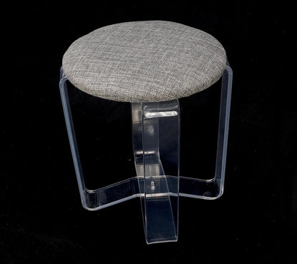 EstablishedLines Bent Lucite Basket Weave Upholstery Piano Stool Bench Mid Century Modern MINT!