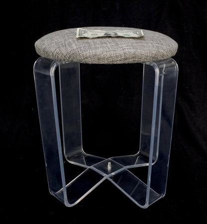 EstablishedLines Bent Lucite Basket Weave Upholstery Piano Stool Bench Mid Century Modern MINT!