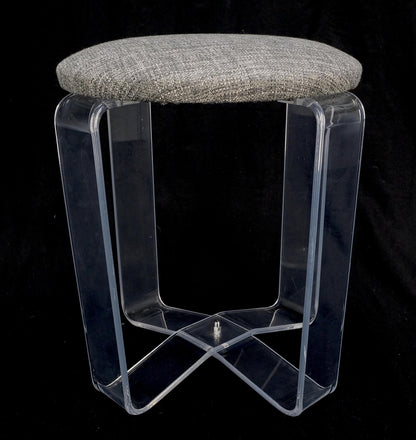 EstablishedLines Bent Lucite Basket Weave Upholstery Piano Stool Bench Mid Century Modern MINT!
