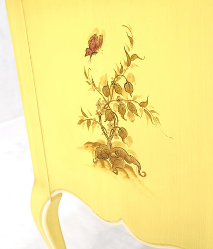 Lemon Yellow White Lacquer Bronze Mounts cabriole Style Leg Two Drawers Console