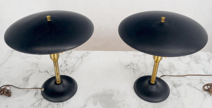 EstablishedLines Pair Metal Shades Black & Gold Mushroom Shape Table Lamps MINT