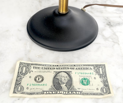 EstablishedLines Pair Metal Shades Black & Gold Mushroom Shape Table Lamps MINT