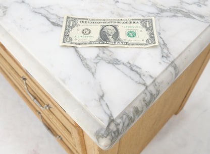 Pair of Washed Oak White Marble Tops 5 Drawers Bachelor Chests Dressers MINT!
