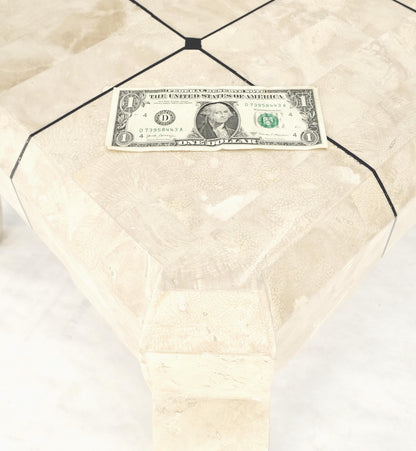 EstablishedLines Tessellated Stone Top Brass Inlay Cabriole Leg Side End Occasional Table MINT!