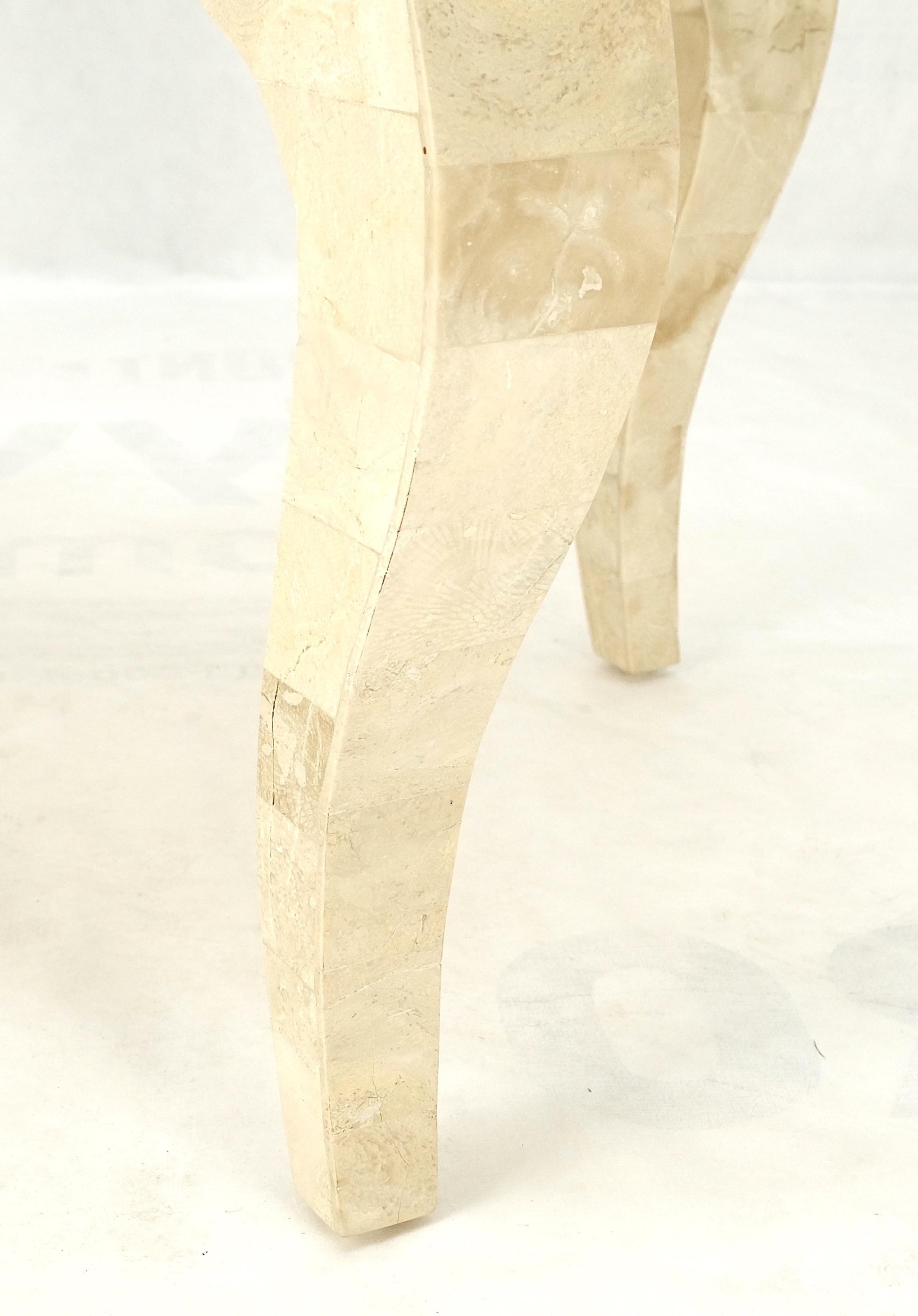 EstablishedLines Tessellated Stone Top Brass Inlay Cabriole Leg Side End Occasional Table MINT!