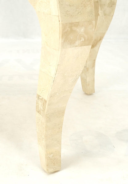EstablishedLines Tessellated Stone Top Brass Inlay Cabriole Leg Side End Occasional Table MINT!