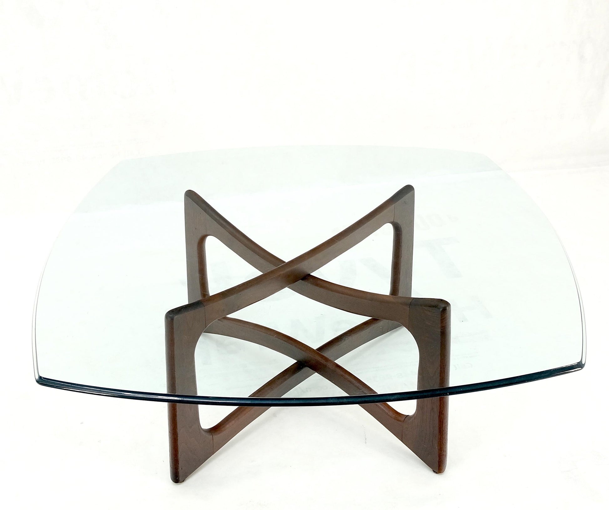 EstablishedLines Danish Mid Century Adrian Pearsall Oiled Walnut Rounded Square Coffee Table MINT