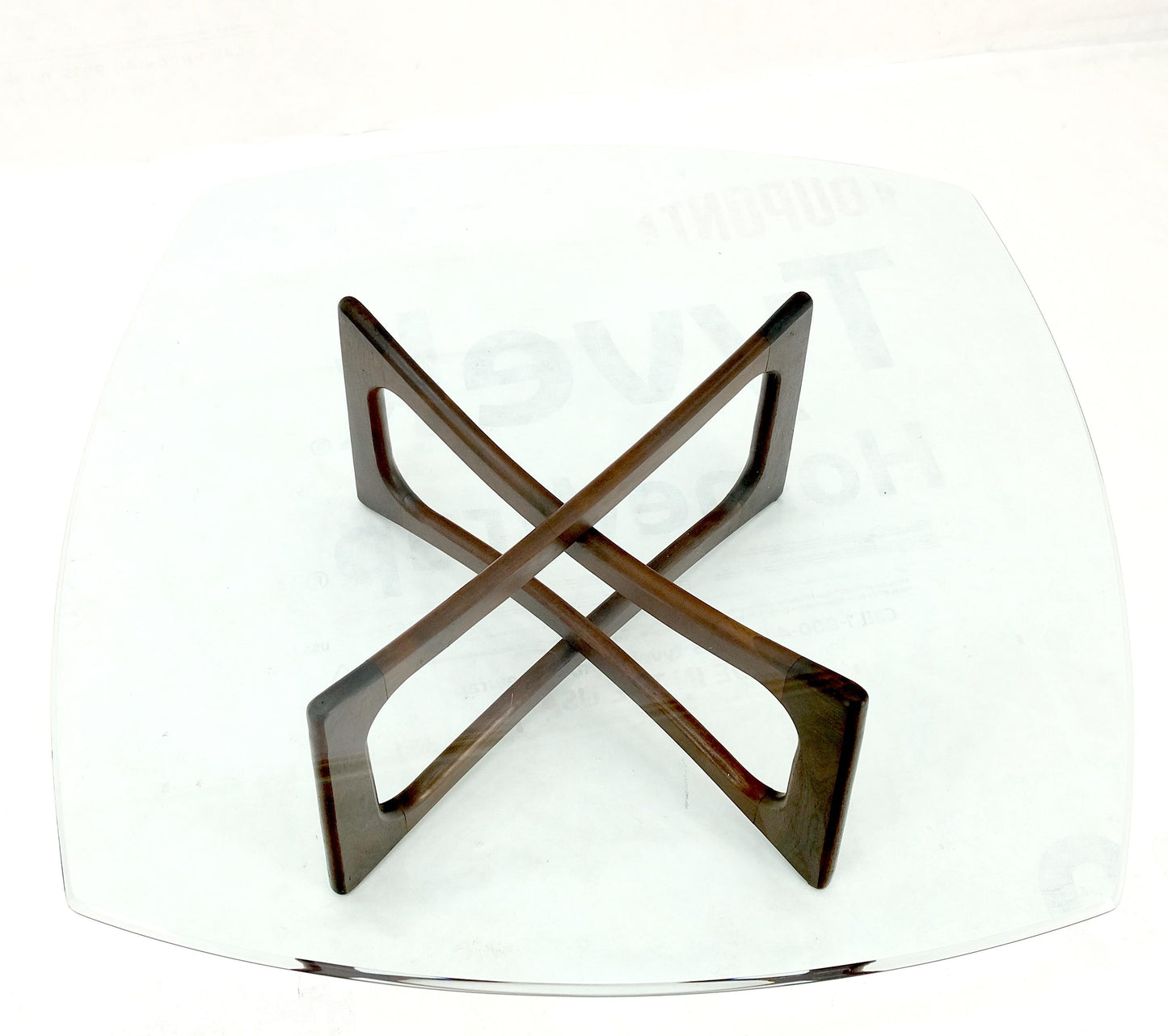 EstablishedLines Danish Mid Century Adrian Pearsall Oiled Walnut Rounded Square Coffee Table MINT