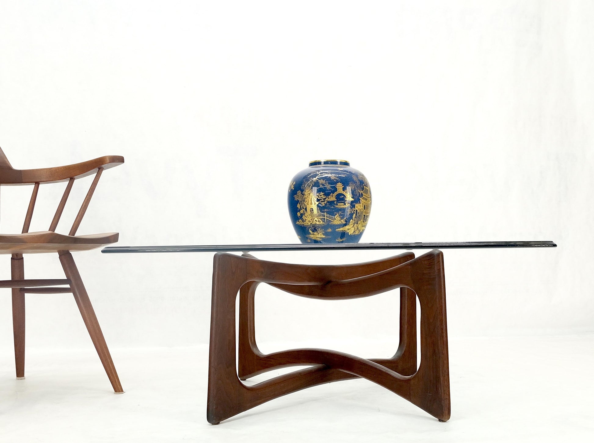 EstablishedLines Danish Mid Century Adrian Pearsall Oiled Walnut Rounded Square Coffee Table MINT