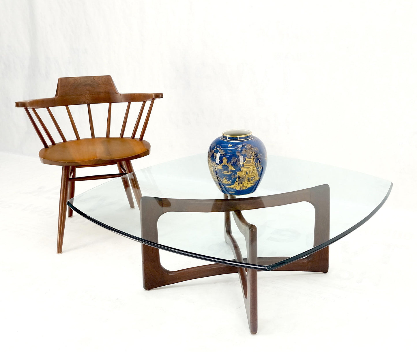 EstablishedLines Danish Mid Century Adrian Pearsall Oiled Walnut Rounded Square Coffee Table MINT