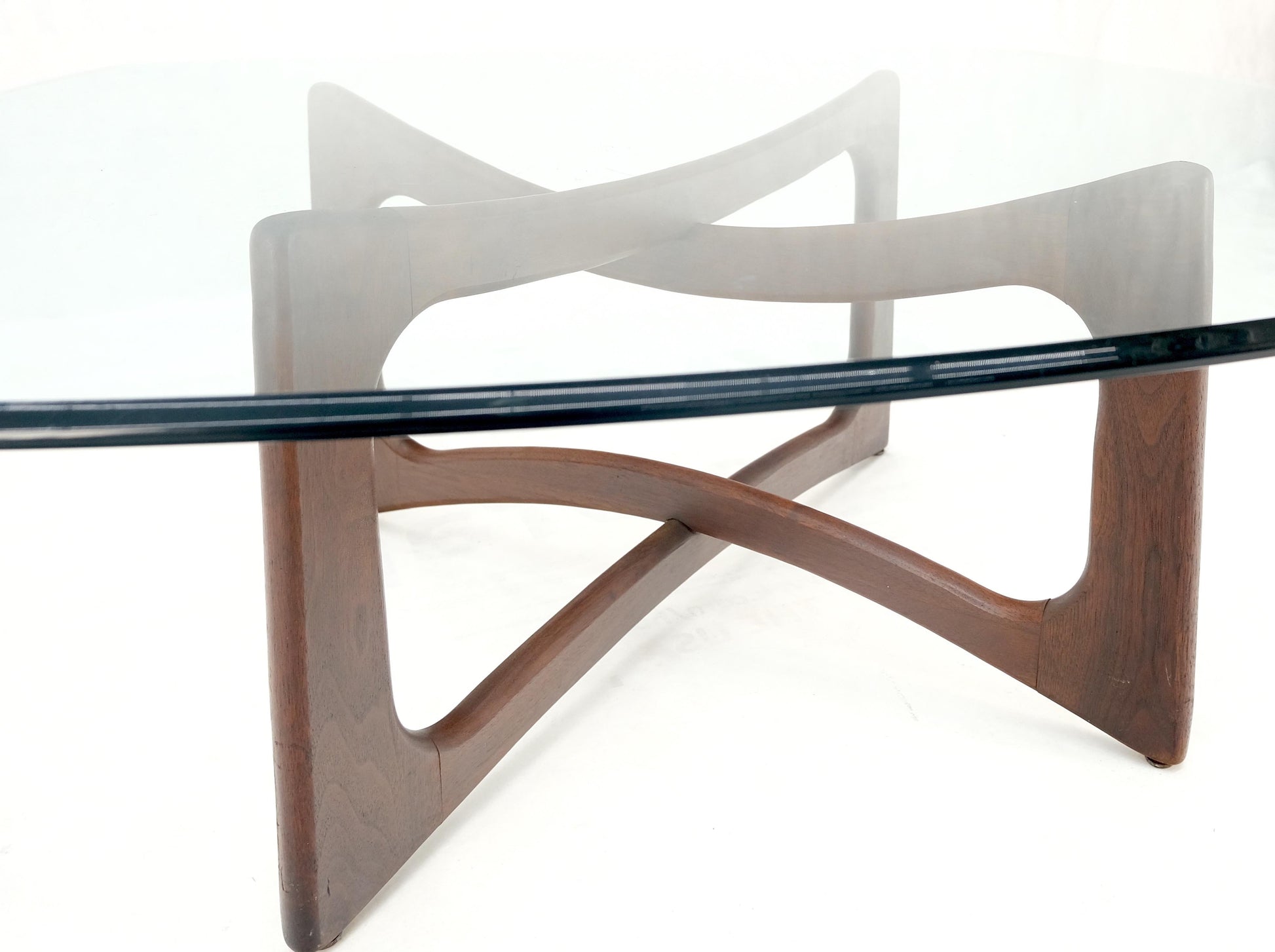 EstablishedLines Danish Mid Century Adrian Pearsall Oiled Walnut Rounded Square Coffee Table MINT