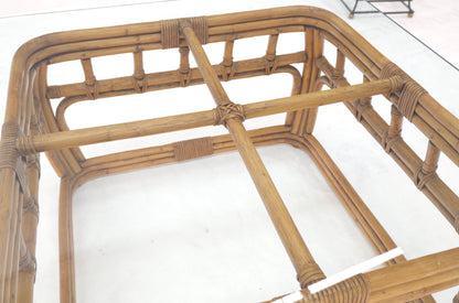 Ficks Reed Bamboo & Reed Square Glass Top Coffee Table c.1970s Mint!