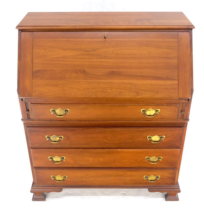 EstablishedLines American Solid Cherry 4 Drawers Drop Front Secretary Desk Solid Brass Pulls MINT