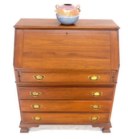 EstablishedLines American Solid Cherry 4 Drawers Drop Front Secretary Desk Solid Brass Pulls MINT