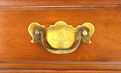 EstablishedLines American Solid Cherry 4 Drawers Drop Front Secretary Desk Solid Brass Pulls MINT
