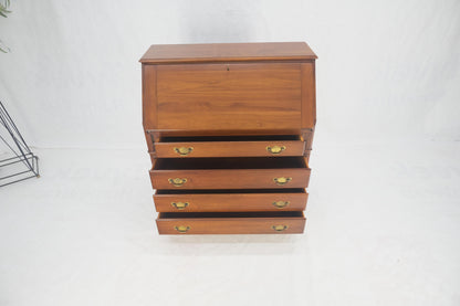 EstablishedLines American Solid Cherry 4 Drawers Drop Front Secretary Desk Solid Brass Pulls MINT