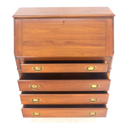 EstablishedLines American Solid Cherry 4 Drawers Drop Front Secretary Desk Solid Brass Pulls MINT
