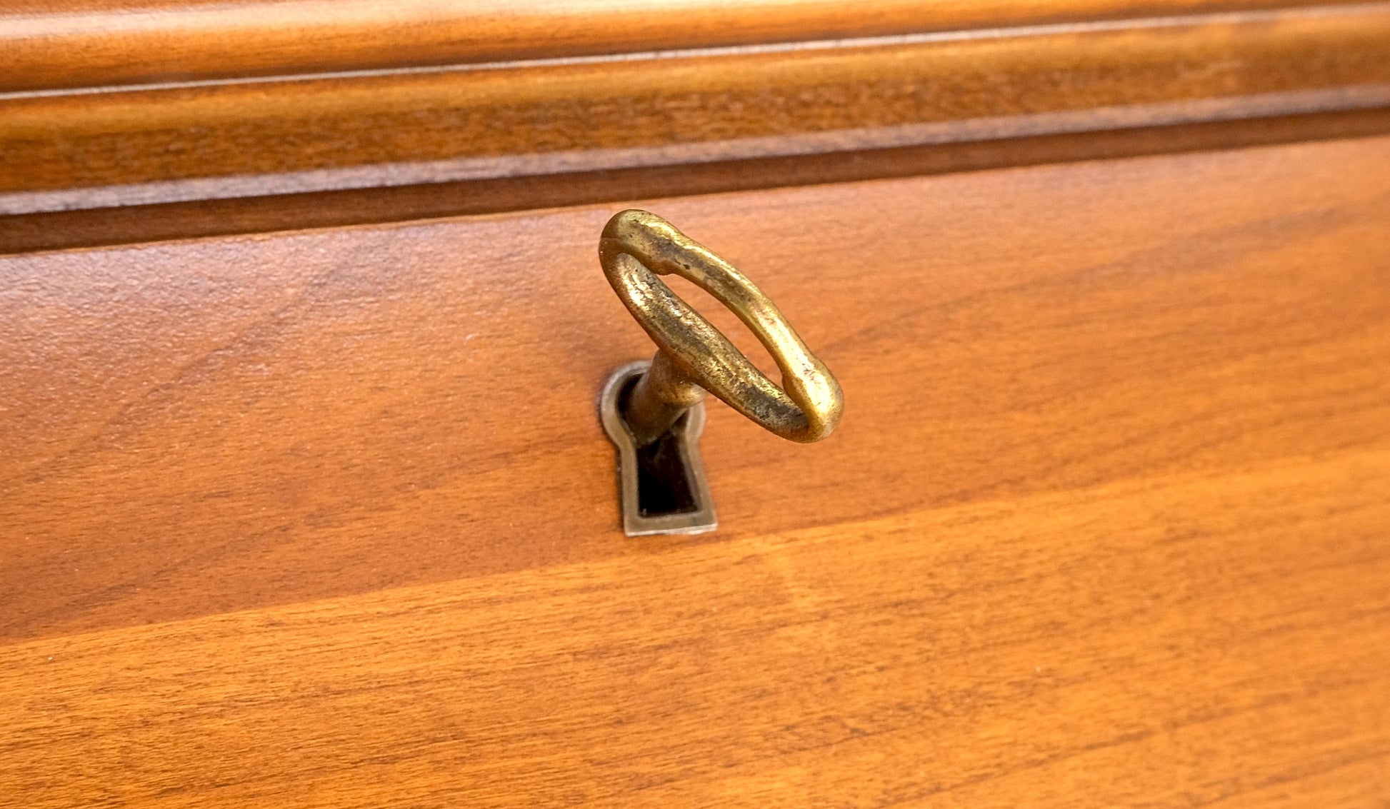 EstablishedLines American Solid Cherry 4 Drawers Drop Front Secretary Desk Solid Brass Pulls MINT