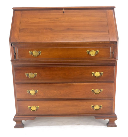 EstablishedLines American Solid Cherry 4 Drawers Drop Front Secretary Desk Solid Brass Pulls MINT