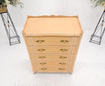 Carved Pickled Beige to White Solid Cherry Raised Panels Brass Hardware Gallery