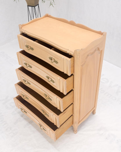 Carved Pickled Beige to White Solid Cherry Raised Panels Brass Hardware Gallery