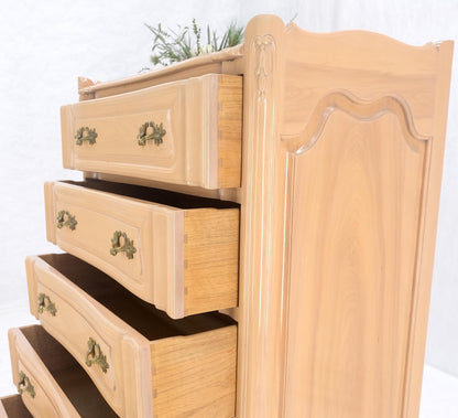 Carved Pickled Beige to White Solid Cherry Raised Panels Brass Hardware Gallery