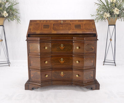 Antique Biedermeier Style Inlay Drop Front Secretary Desk 3 Drawers Dresser NICE