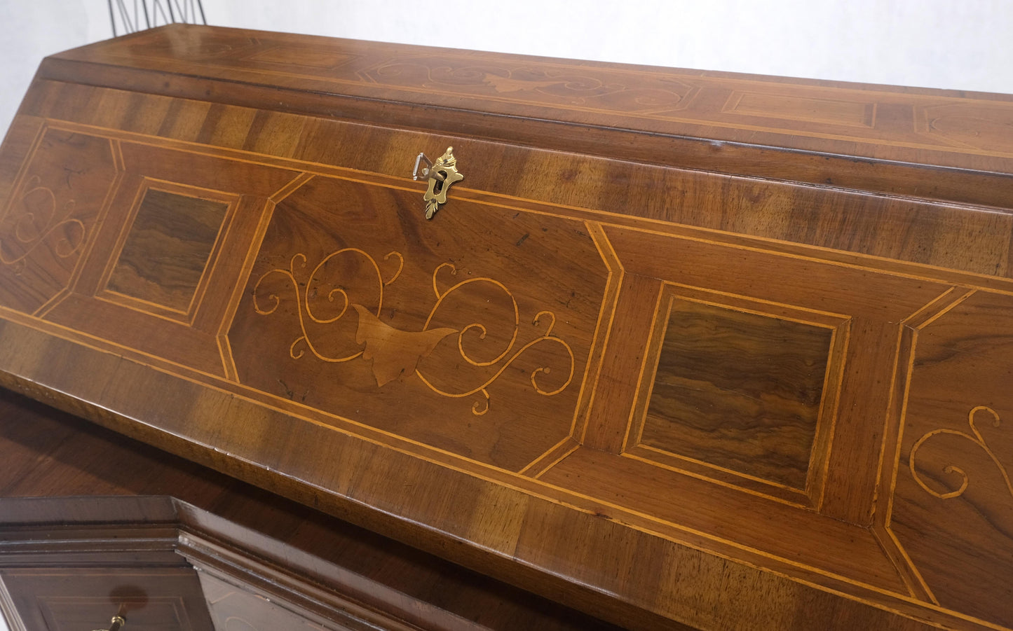 Antique Biedermeier Style Inlay Drop Front Secretary Desk 3 Drawers Dresser NICE