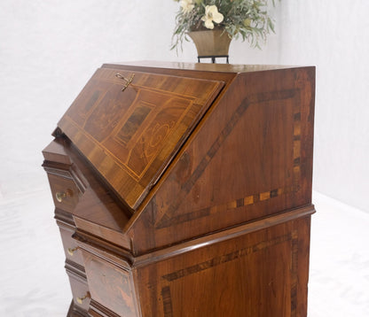 Antique Biedermeier Style Inlay Drop Front Secretary Desk 3 Drawers Dresser NICE