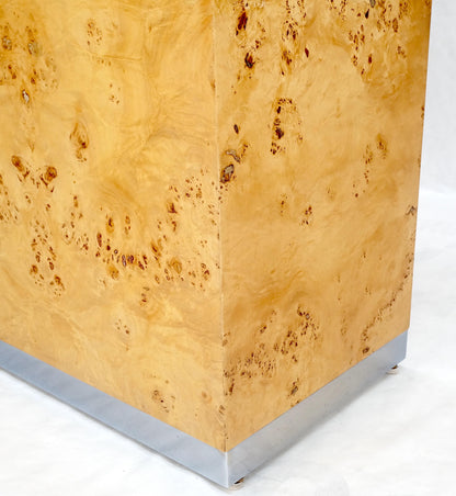 EstablishedLines Milo Baughman Decor Burl Walnut & Chrome Mid-Century Modern Liquor Serving Bar