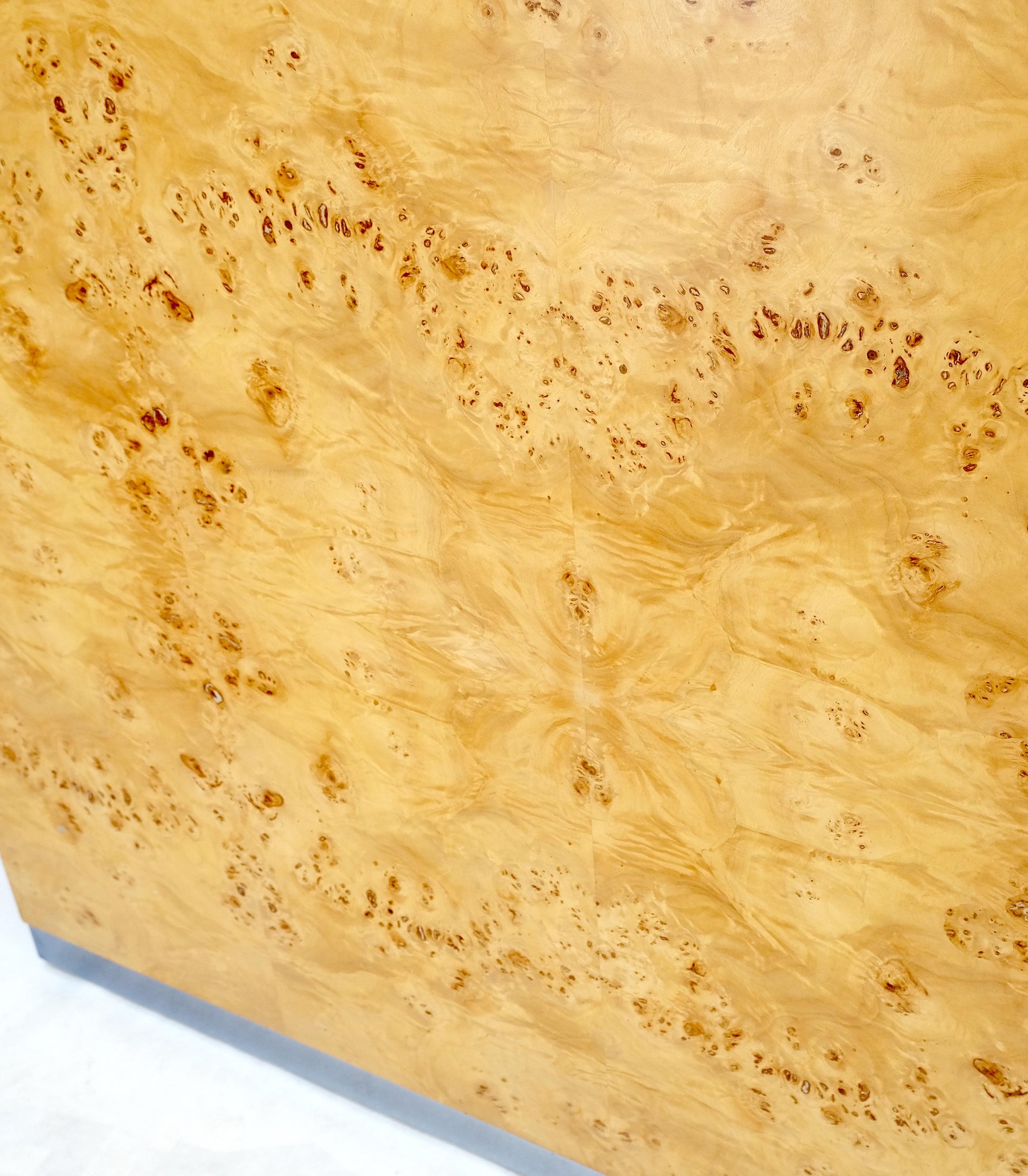 EstablishedLines Milo Baughman Decor Burl Walnut & Chrome Mid-Century Modern Liquor Serving Bar