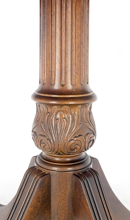 Tilt Top Mahogany Banded Rosewood Round Breakfast Table Single Pedestal Base