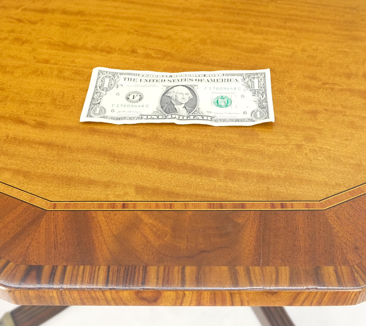 Tilt Top Mahogany Banded Rosewood Round Breakfast Table Single Pedestal Base