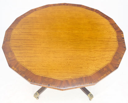 Tilt Top Mahogany Banded Rosewood Round Breakfast Table Single Pedestal Base