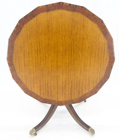 Tilt Top Mahogany Banded Rosewood Round Breakfast Table Single Pedestal Base