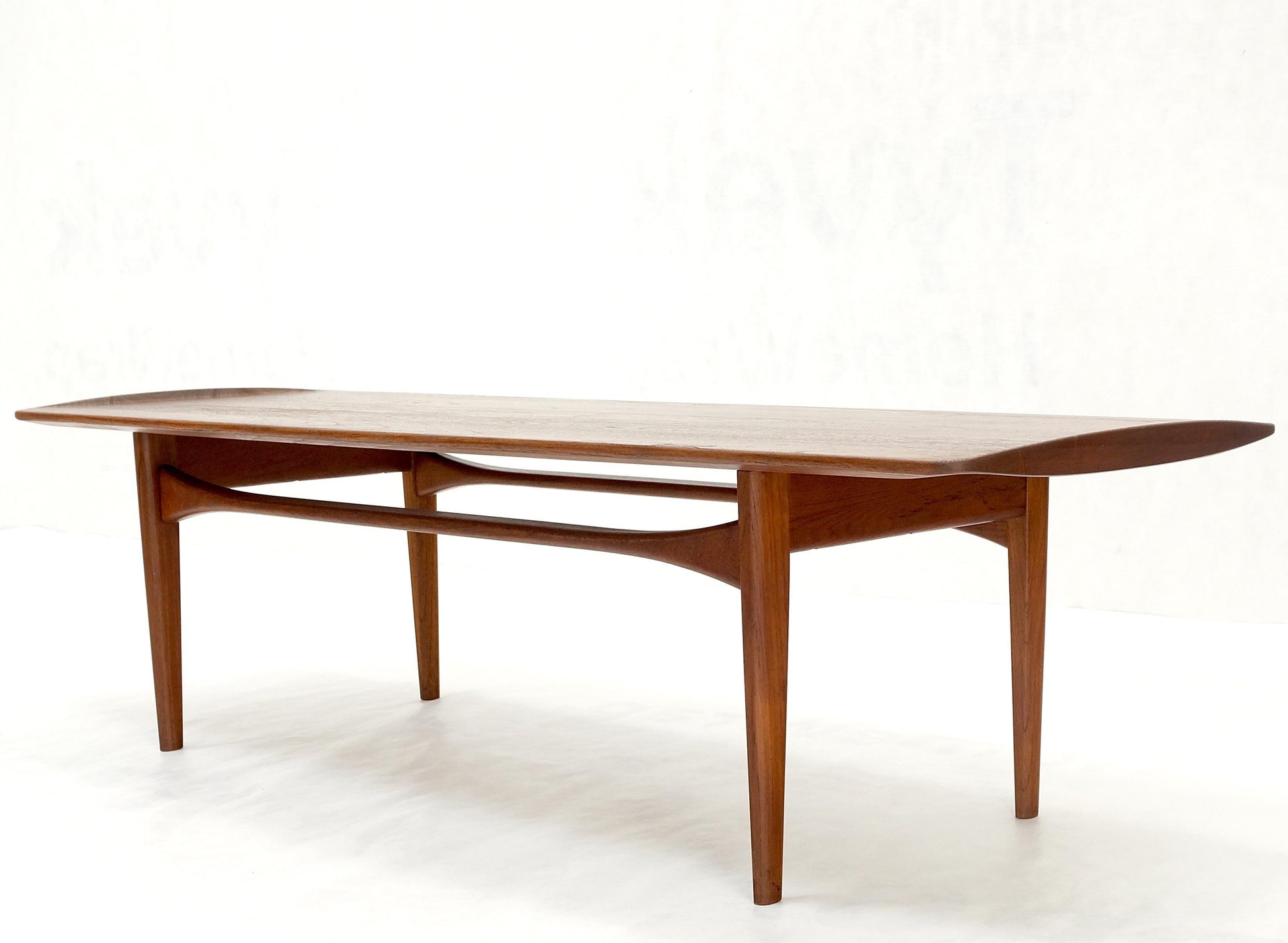 EstablishedLines John Stuart Solid Teak Rolled Edges Danish Mid-Century Modern Coffee Table Mint!
