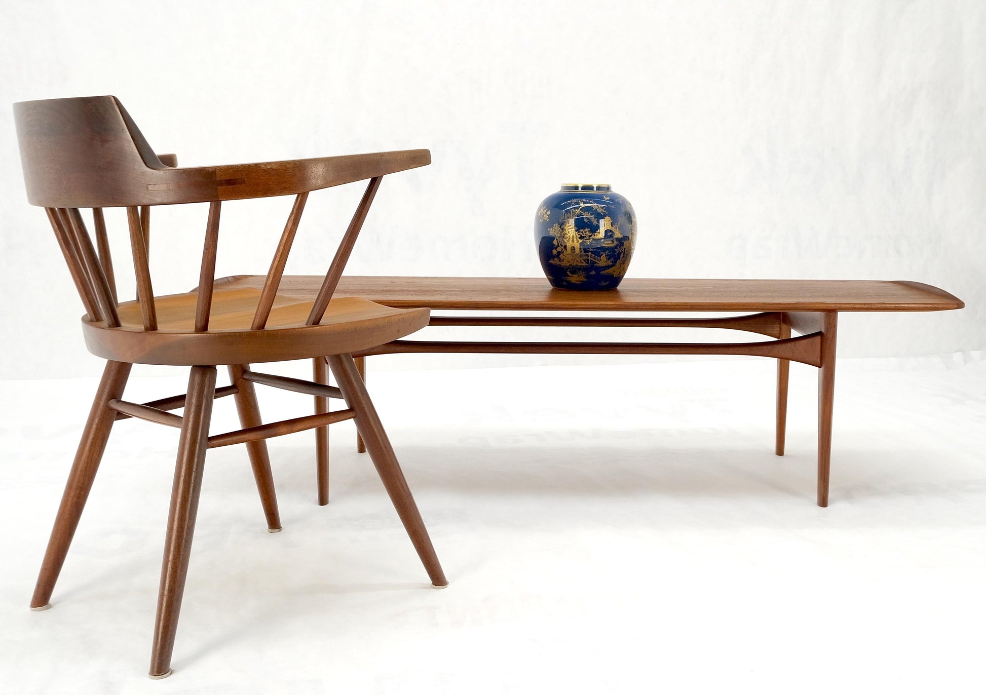 EstablishedLines John Stuart Solid Teak Rolled Edges Danish Mid-Century Modern Coffee Table Mint!