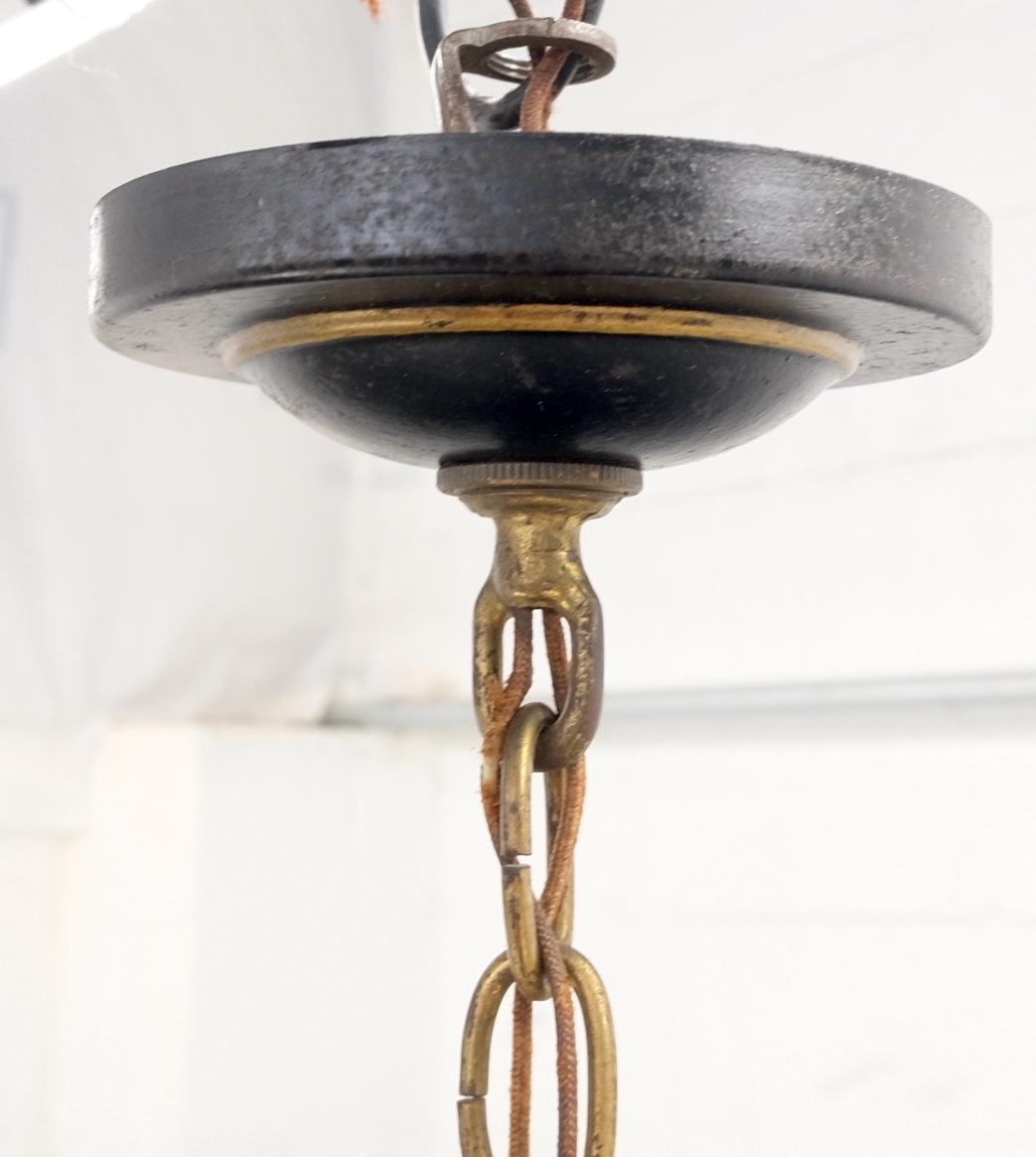 EstablishedLines Solid Brass 6 "Candles" Chapman Ceiling Light Fixture Chandelier Mid Century