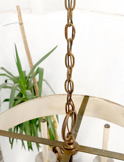 EstablishedLines Solid Brass 6 "Candles" Chapman Ceiling Light Fixture Chandelier Mid Century