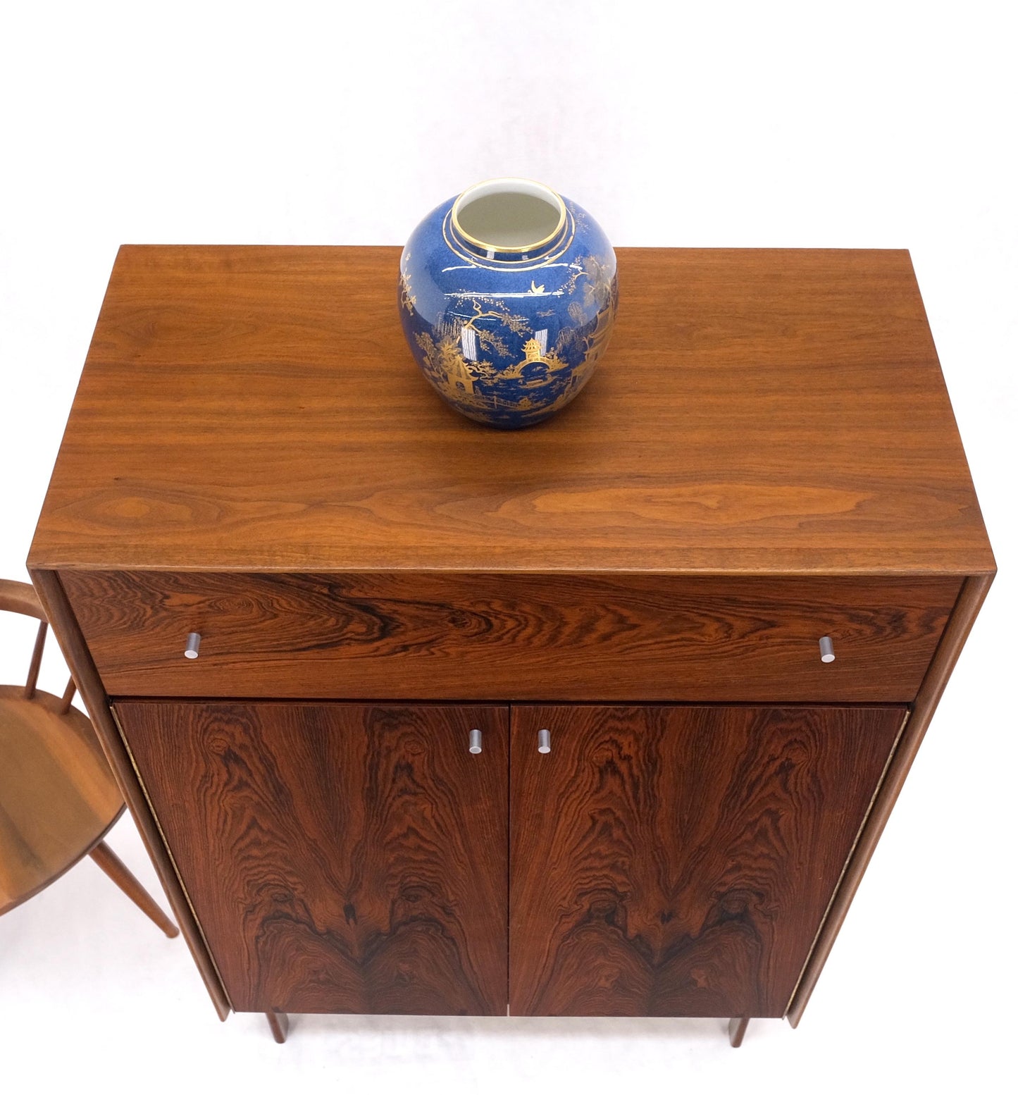 EstablishedLines Danish Mid Century Modern Rosewood Two Door 9 Drawers Chest Dresser Credenza