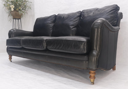 EstablishedLines Madrid Hartwell Black Leather Sofa by Wesley Hall MINT!