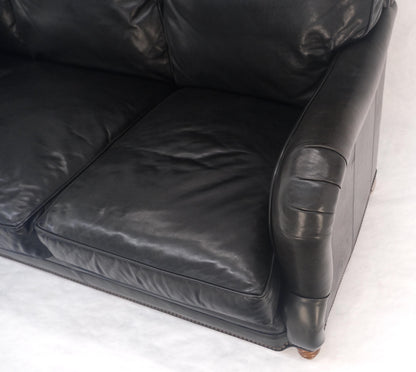 EstablishedLines Madrid Hartwell Black Leather Sofa by Wesley Hall MINT!
