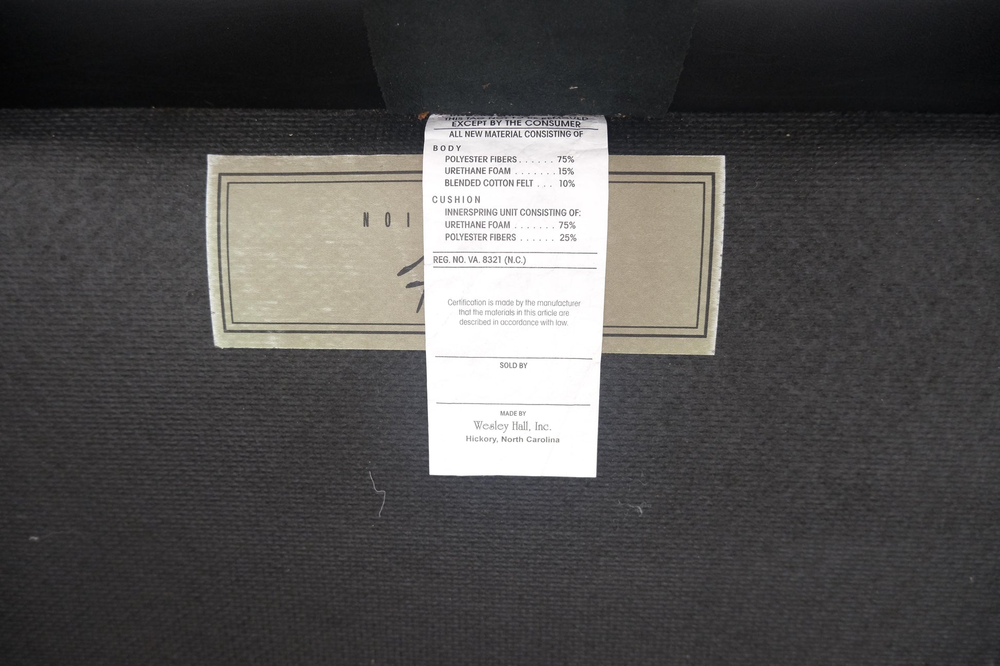 EstablishedLines Madrid Hartwell Black Leather Sofa by Wesley Hall MINT!