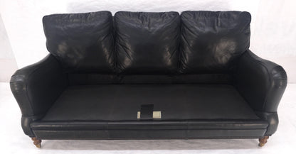 EstablishedLines Madrid Hartwell Black Leather Sofa by Wesley Hall MINT!